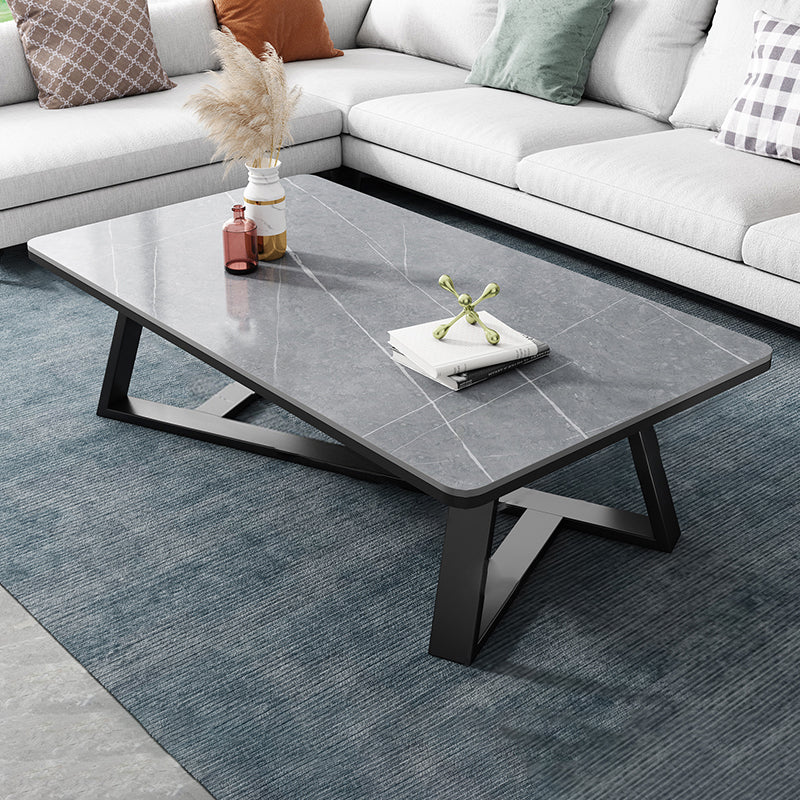 Single Coffee Table Slate Rectangular Coffee Table for Living Room Grey Clearhalo 'Coffee & Accent Tables' 'Coffee Tables' 'coffee_tables' 'furn' 'furn_coffee_tables' 'Furniture' 'Living Room Furniture' 5567042