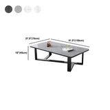 Single Coffee Table Slate Rectangular Coffee Table for Living Room