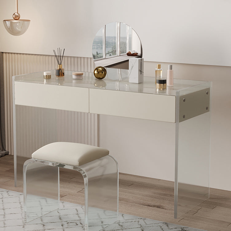 大理石 /アクリルの現代化された化粧虚栄心寝室用の2つの引き出し付きセット