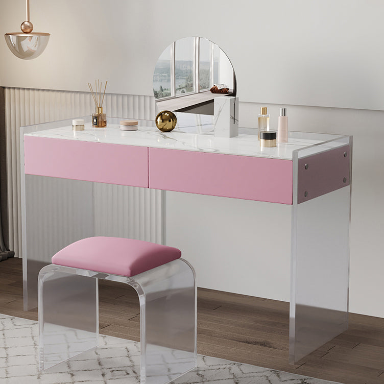 大理石 /アクリルの現代化された化粧虚栄心寝室用の2つの引き出し付きセット