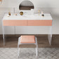 Marble /Acrylic Contemporary Makeup Vanity Set With 2 Drawer for Bedroom