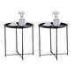 Mid-Century Round Tray Top Side Table Metal Cross Legs End Table Black 2 Clearhalo 'Coffee & Accent Tables' 'End & Side Tables' 'end_side_tables' 'furn' 'furn_end_side_tables' 'Furniture' 'Living Room Furniture' 5567408