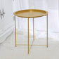 Mid-Century Round Tray Top Side Table Metal Cross Legs End Table Gold Folding 1 Clearhalo 'Coffee & Accent Tables' 'End & Side Tables' 'end_side_tables' 'furn' 'furn_end_side_tables' 'Furniture' 'Living Room Furniture' 5567419