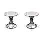 Modern Round Marble Top Side Table Ironcraft Pedestal End Table