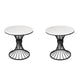 Modern Round Marble Top Side Table Ironcraft Pedestal End Table
