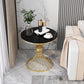 Modern Round Marble Top Side Table Ironcraft Pedestal End Table