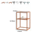 Modern 15.7-inch Rectangular Glass Top Side Table Iron Frame End Table with Shelf