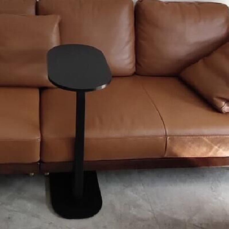 Table de l'extrémité piédestal moderne Table d'appoint Elliptique Faux Wood - 19,69 "W