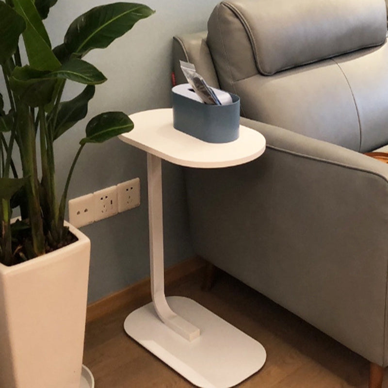 Table de l'extrémité piédestal moderne Table d'appoint Elliptique Faux Wood - 19,69 "W