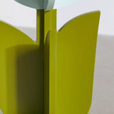 スカンジナビアの木材/ガラストップエンドテーブルDIA 15.75 "チューリップシェイプサイドテーブル