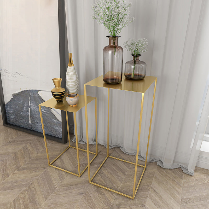 21.6"/29.5" Mid-Century Metal Square Top Side Table Frame End Table