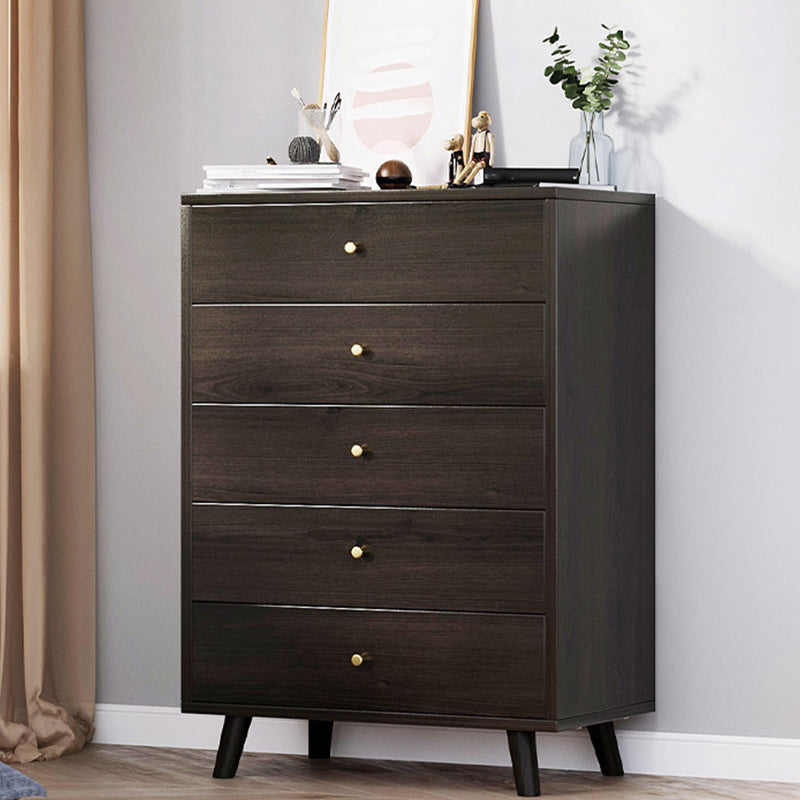 Contemporary Rectangle Side Cabinet with Drawers Wood Accent Chest 24"L x 14"W x 36"H Black Clearhalo 'Cabinets & Chests' 'cabinets_chests' 'furn' 'furn_cabinets_chests' 'Furniture' 'Living Room Furniture' 5567800