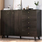 Contemporary Rectangle Side Cabinet with Drawers Wood Accent Chest 47"L x 14"W x 36"H Black Clearhalo 'Cabinets & Chests' 'cabinets_chests' 'furn' 'furn_cabinets_chests' 'Furniture' 'Living Room Furniture' 5567807