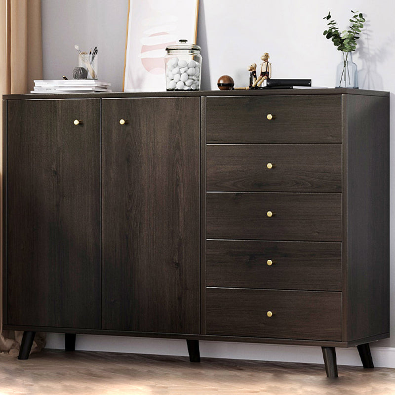 Contemporary Rectangle Side Cabinet with Drawers Wood Accent Chest 47"L x 14"W x 36"H Black Clearhalo 'Cabinets & Chests' 'cabinets_chests' 'furn' 'furn_cabinets_chests' 'Furniture' 'Living Room Furniture' 5567807