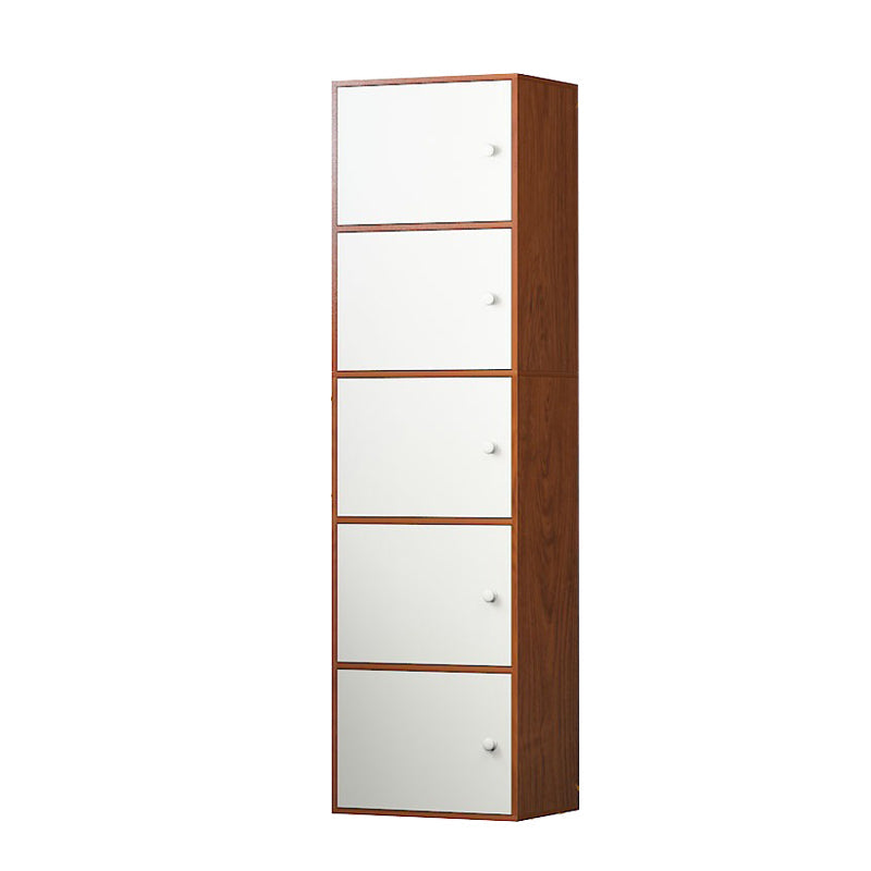 Contemporary Rectangle Wood Side Cabinet with Doors Accent Cabinet White-Brown 5 Clearhalo 'Cabinets & Chests' 'cabinets_chests' 'furn' 'furn_cabinets_chests' 'Furniture' 'Living Room Furniture' 5567825