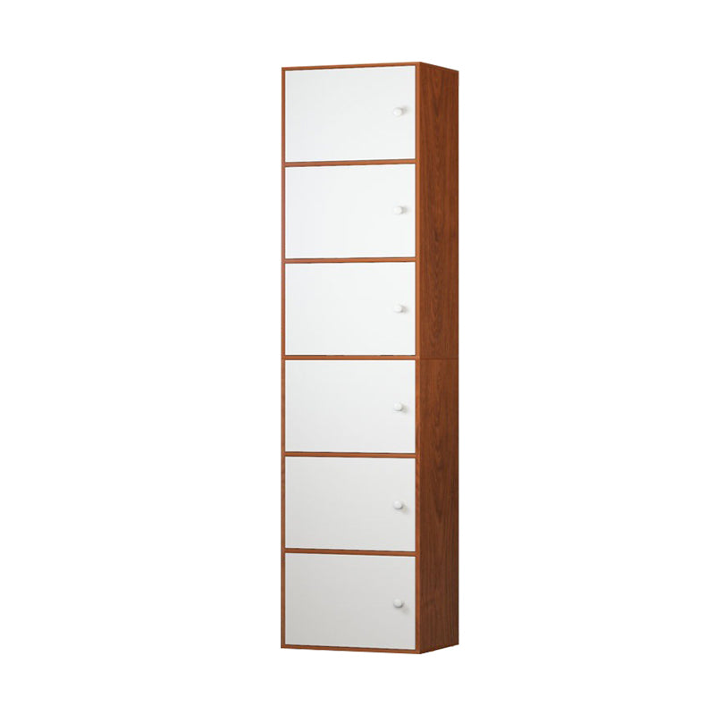 Contemporary Rectangle Wood Side Cabinet with Doors Accent Cabinet White-Brown 6 Clearhalo 'Cabinets & Chests' 'cabinets_chests' 'furn' 'furn_cabinets_chests' 'Furniture' 'Living Room Furniture' 5567834