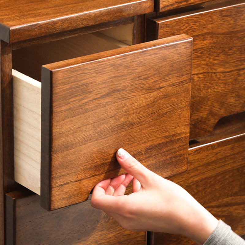 15.74" Wide Mid-Century Modern Wood Accent Chest with 6 Drawers