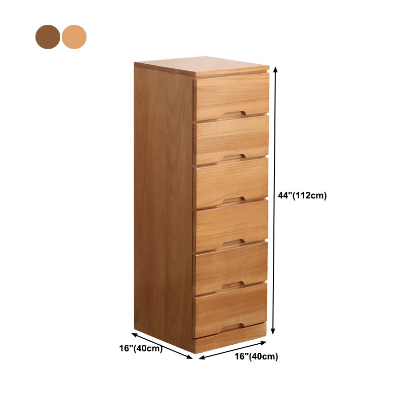 15.74" Wide Mid-Century Modern Wood Accent Chest with 6 Drawers