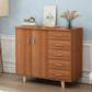 5つの引き出しとまっすぐな脚側のキャビネットを備えた長方形の木材アクセントキャビネット