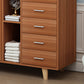 Armoire à accent en bois rectangle avec 5 tiroirs et armoire latérale des jambes droites