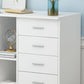 Rectangle Wood Accent Cabinet with 5 Drawers and Straight Legs Side Cabinet