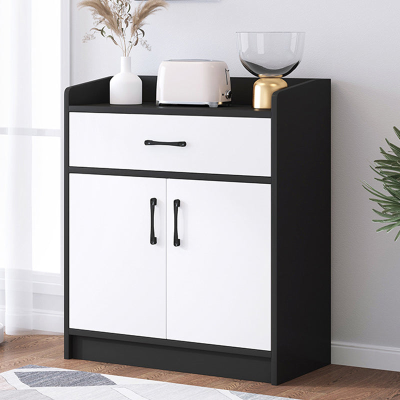 Modern Wood Accent Cabinet with Drawer Rectangle Side Cabinet 23.6"L x 13.8"W x 39.4"H Black Clearhalo 'Cabinets & Chests' 'cabinets_chests' 'furn' 'furn_cabinets_chests' 'Furniture' 'Living Room Furniture' 5567925