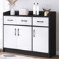 Modern Wood Accent Cabinet with Drawer Rectangle Side Cabinet 47"L x 14"W x 39"H Black Clearhalo 'Cabinets & Chests' 'cabinets_chests' 'furn' 'furn_cabinets_chests' 'Furniture' 'Living Room Furniture' 5567927
