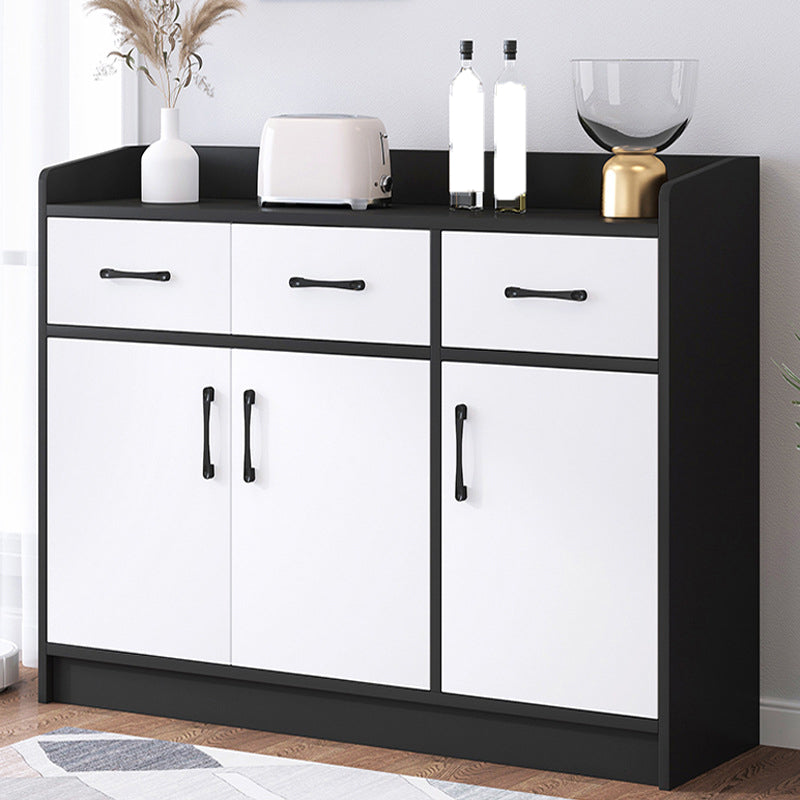 Modern Wood Accent Cabinet with Drawer Rectangle Side Cabinet 47"L x 14"W x 39"H Black Clearhalo 'Cabinets & Chests' 'cabinets_chests' 'furn' 'furn_cabinets_chests' 'Furniture' 'Living Room Furniture' 5567927