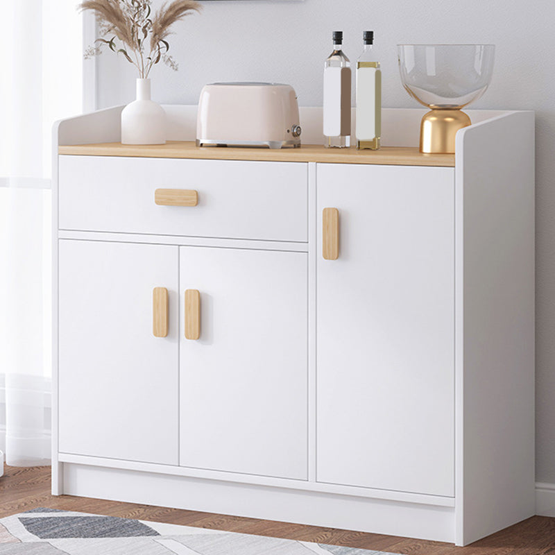 Modern Wood Accent Cabinet with Drawer Rectangle Side Cabinet 35"L x 14"W x 39"H White Clearhalo 'Cabinets & Chests' 'cabinets_chests' 'furn' 'furn_cabinets_chests' 'Furniture' 'Living Room Furniture' 5567928