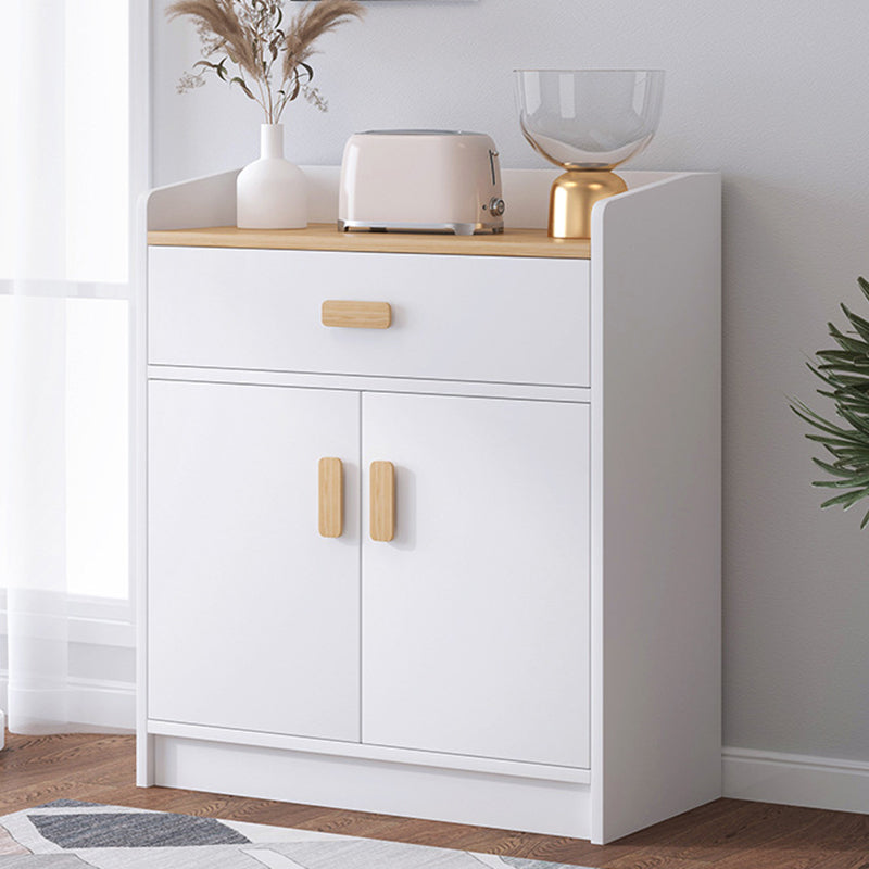 Modern Wood Accent Cabinet with Drawer Rectangle Side Cabinet 23.6"L x 13.8"W x 39.4"H White Clearhalo 'Cabinets & Chests' 'cabinets_chests' 'furn' 'furn_cabinets_chests' 'Furniture' 'Living Room Furniture' 5567929