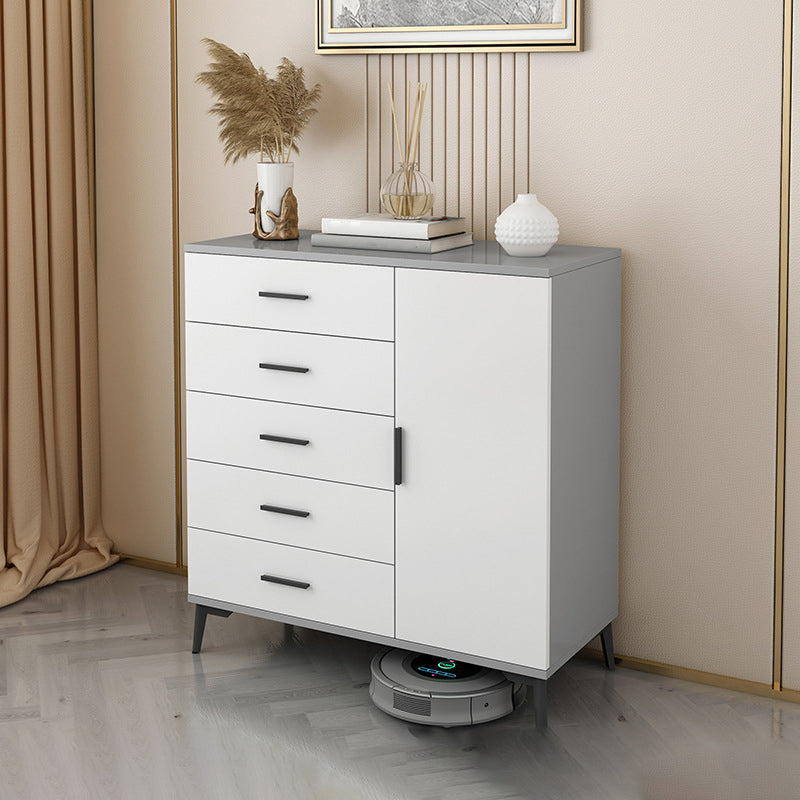 Gabinete de acento de madera moderno con gabinete de almacenamiento de piernas rectas negras