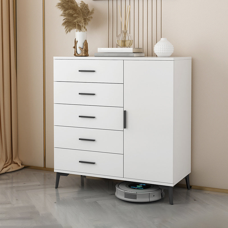 黒いまっすぐな脚ストレージキャビネットを備えたモダンな木製のアクセントキャビネット