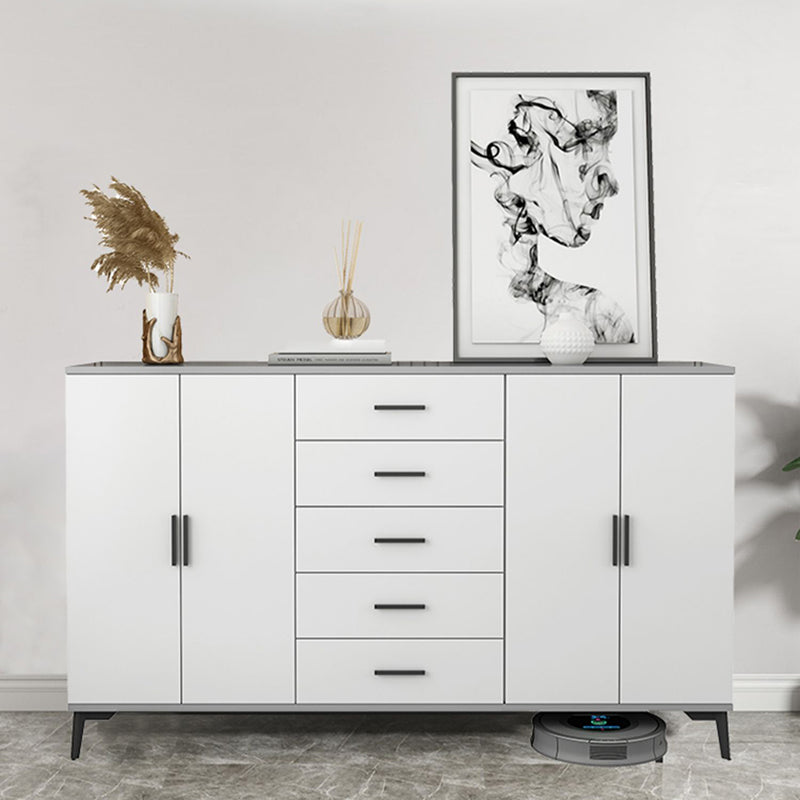 Gabinete de acento de madera moderno con gabinete de almacenamiento de piernas rectas negras