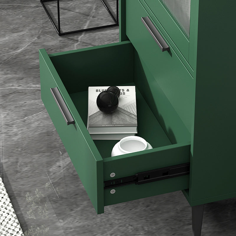 11.8" W Contemporary Bar Pulls Accent Chest in White/ Blue/ Green with Steel Legs Clearhalo 'Cabinets & Chests' 'cabinets_chests' 'furn' 'furn_cabinets_chests' 'Furniture' 'Living Room Furniture' 5568005