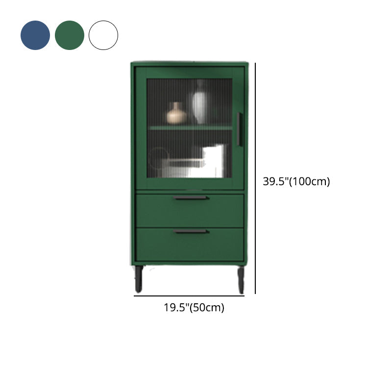 11.8" W Contemporary Bar Pulls Accent Chest in White/ Blue/ Green with Steel Legs Clearhalo 'Cabinets & Chests' 'cabinets_chests' 'furn' 'furn_cabinets_chests' 'Furniture' 'Living Room Furniture' 5568012
