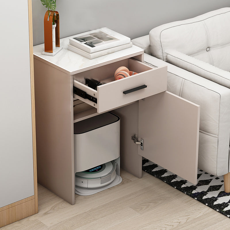 Modern Stone Top Accent Cabinet with Drawer Storage Cabinet 18.9" Long Clearhalo 'Cabinets & Chests' 'cabinets_chests' 'furn' 'furn_cabinets_chests' 'Furniture' 'Living Room Furniture' 5568029