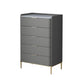 Modern Accent Chest with 3/4/5 Drawers and Straight Legs Chest 24"L x 16"W x 45"H Grey Clearhalo 'Cabinets & Chests' 'cabinets_chests' 'furn' 'furn_cabinets_chests' 'Furniture' 'Living Room Furniture' 5568048