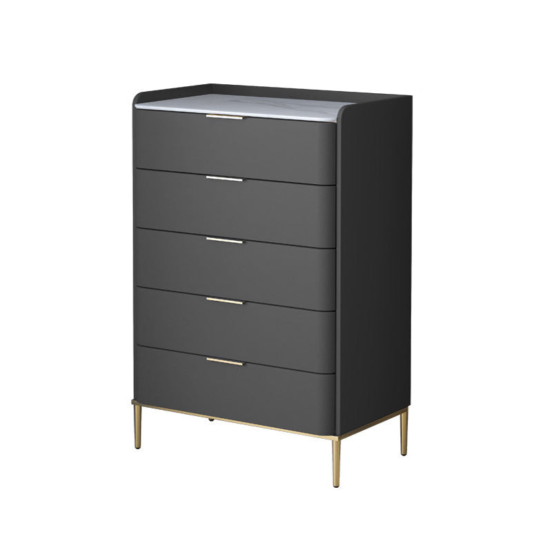 Modern Accent Chest with 3/4/5 Drawers and Straight Legs Chest 24"L x 16"W x 45"H Dark Gray Clearhalo 'Cabinets & Chests' 'cabinets_chests' 'furn' 'furn_cabinets_chests' 'Furniture' 'Living Room Furniture' 5568051