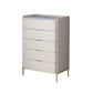 Modern Accent Chest with 3/4/5 Drawers and Straight Legs Chest 24"L x 16"W x 45"H Off-White Clearhalo 'Cabinets & Chests' 'cabinets_chests' 'furn' 'furn_cabinets_chests' 'Furniture' 'Living Room Furniture' 5568058