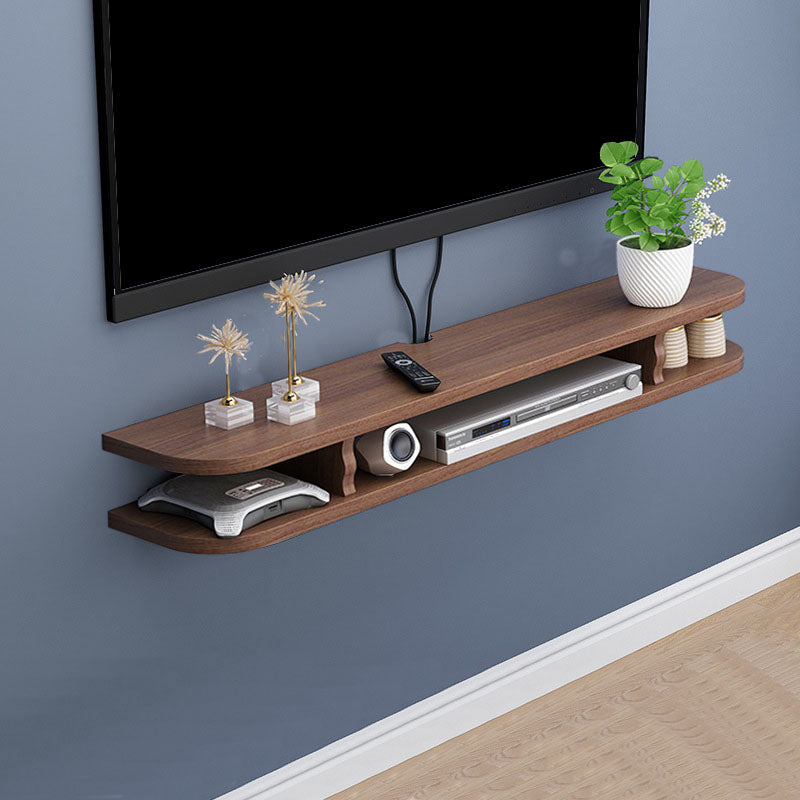 9" D Modern Wooden TV Stand Open Storage Wall Mounted TV Console 31.5"L x 9"W x 6"H Walnut Clearhalo 'furn' 'furn_tv_stands_entertainment_centers' 'Furniture' 'Living Room Furniture' 'TV Stands & Entertainment Centers' 'TV Stands & Media Storage Furniture' 'tv_stands_entertainment_centers' 5568163