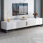 Consola de TV con almacenamiento cerrado, mueble de madera estilo Glam, con cajones y puertas