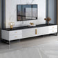 Consola de TV con almacenamiento cerrado, mueble de madera estilo Glam, con cajones y puertas