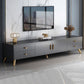 Consola de TV con almacenamiento cerrado, mueble de madera estilo Glam, con cajones y puertas