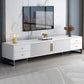 Consola de TV con almacenamiento cerrado, mueble de madera estilo Glam, con cajones y puertas