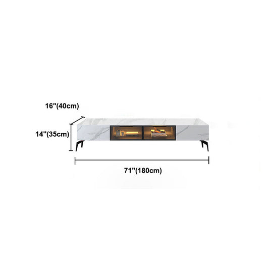 MODERNA TV in ardesia White White Chiuse Storage TV Console con luce sensore