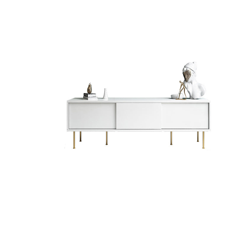 Moderna console TV in legno in legno bianco chiuso con porta scorrevole