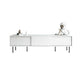 Moderna console TV in legno in legno bianco chiuso con porta scorrevole
