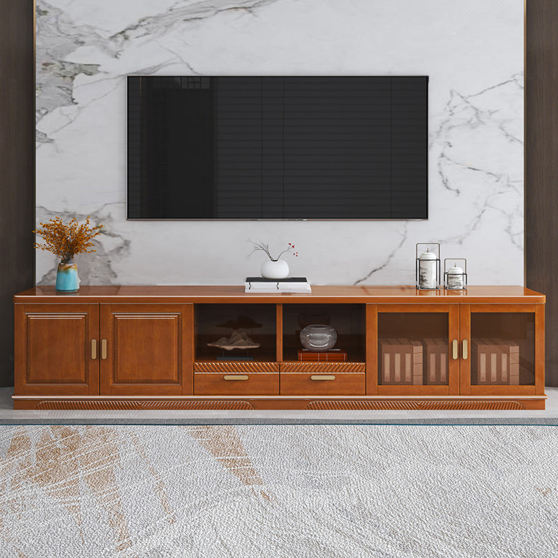 16" / 16.5" D TV Stand Solid Wood TV Console with Drawers and Doors for Living Room Clearhalo 'furn' 'furn_tv_stands_entertainment_centers' 'Furniture' 'Living Room Furniture' 'TV Stands & Entertainment Centers' 'TV Stands & Media Storage Furniture' 'tv_stands_entertainment_centers' 5568365