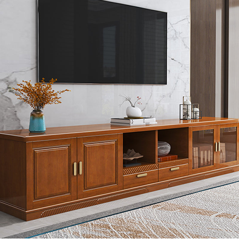 16" / 16.5" D TV Stand Solid Wood TV Console with Drawers and Doors for Living Room Clearhalo 'furn' 'furn_tv_stands_entertainment_centers' 'Furniture' 'Living Room Furniture' 'TV Stands & Entertainment Centers' 'TV Stands & Media Storage Furniture' 'tv_stands_entertainment_centers' 5568370