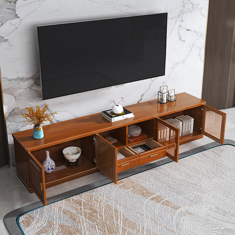 16" / 16.5" D TV Stand Solid Wood TV Console with Drawers and Doors for Living Room Clearhalo 'furn' 'furn_tv_stands_entertainment_centers' 'Furniture' 'Living Room Furniture' 'TV Stands & Entertainment Centers' 'TV Stands & Media Storage Furniture' 'tv_stands_entertainment_centers' 5568372